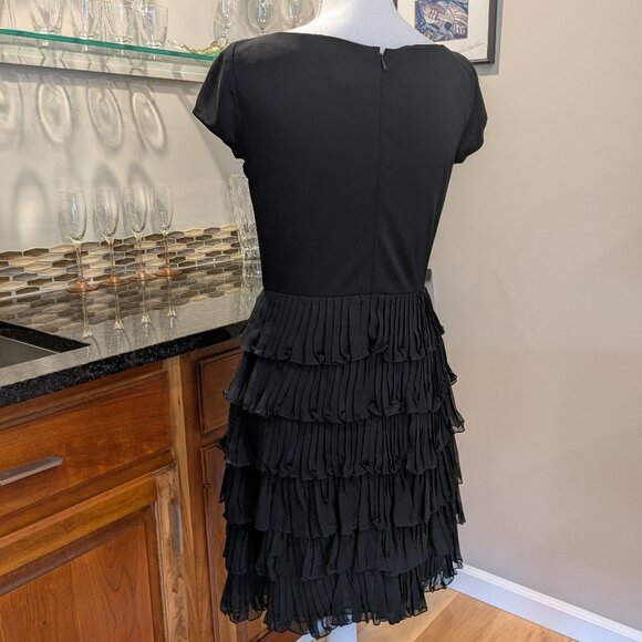 Stunning Silk Tiered Little Black Dress Cocktail Prom Formal Wedding Party Date - Picture 5 of 6